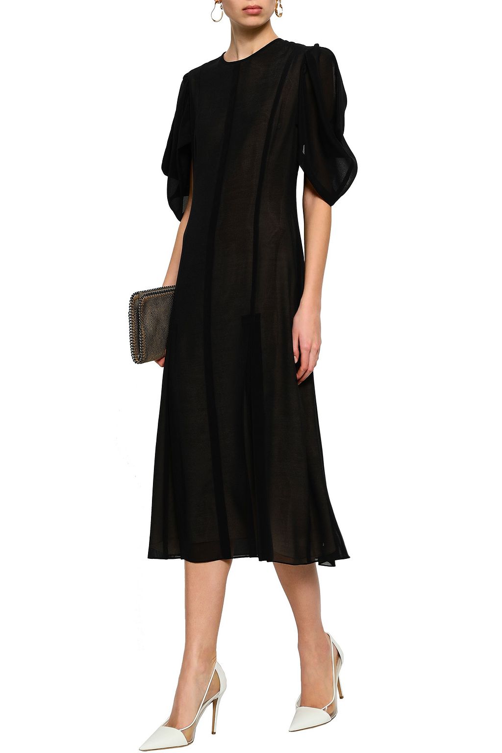VICTORIA BECKHAM Draped crepon midi dress