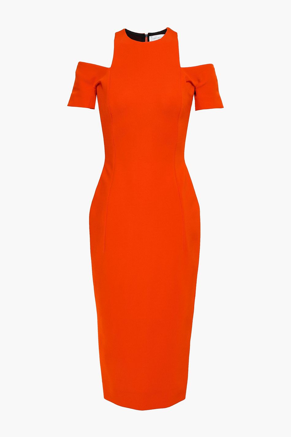 orange cold shoulder dress