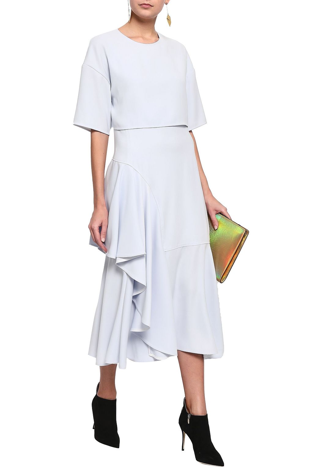 ADEAM Layered draped crepe midi dress