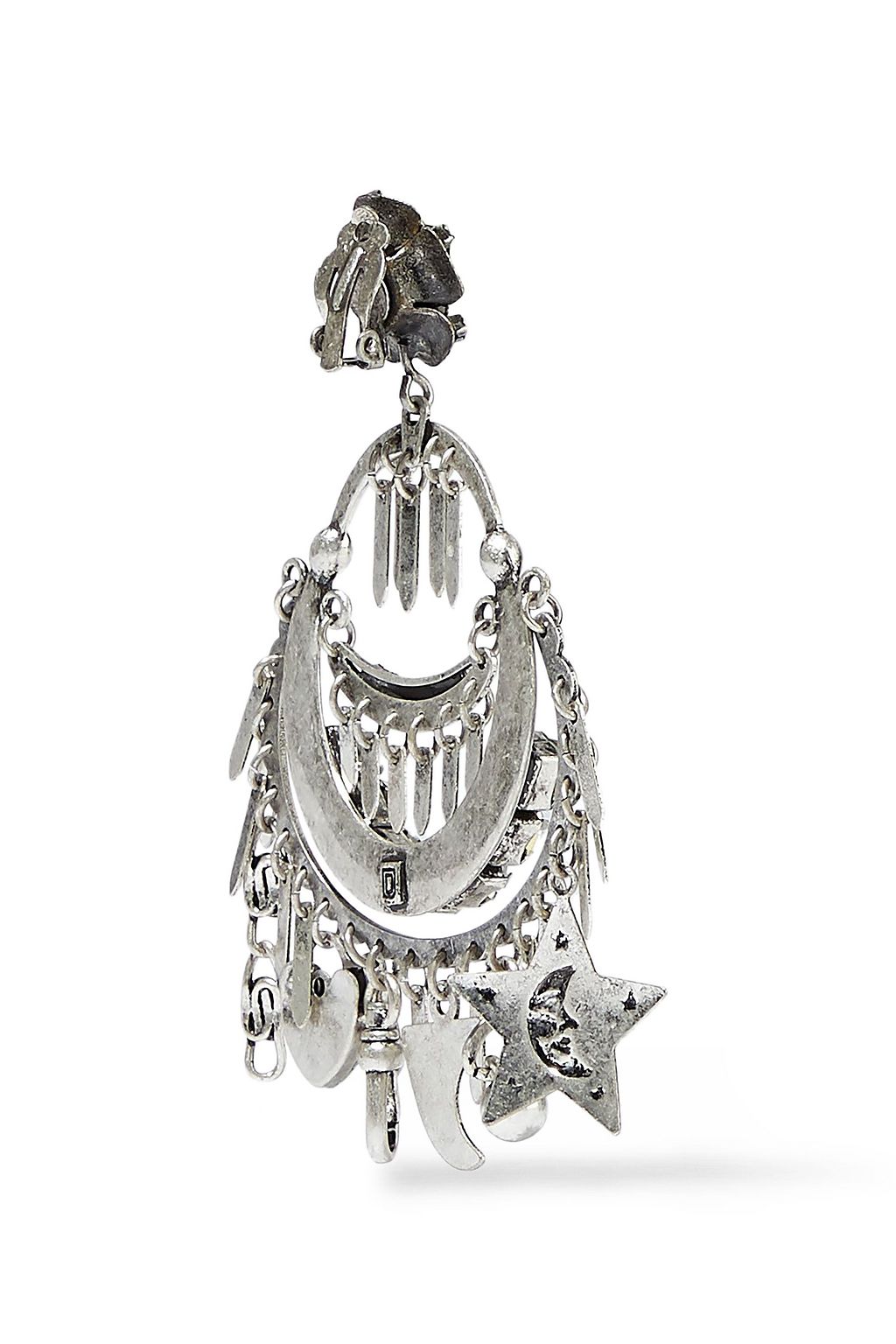 DANNIJO Freesia oxidized silver-plated crystal clip earrings