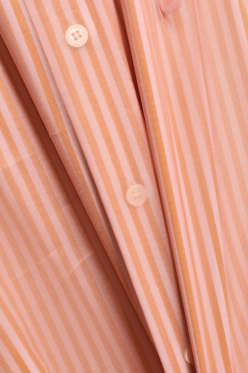 VICTORIA BECKHAM Striped poplin and silk-blend organza midi dress