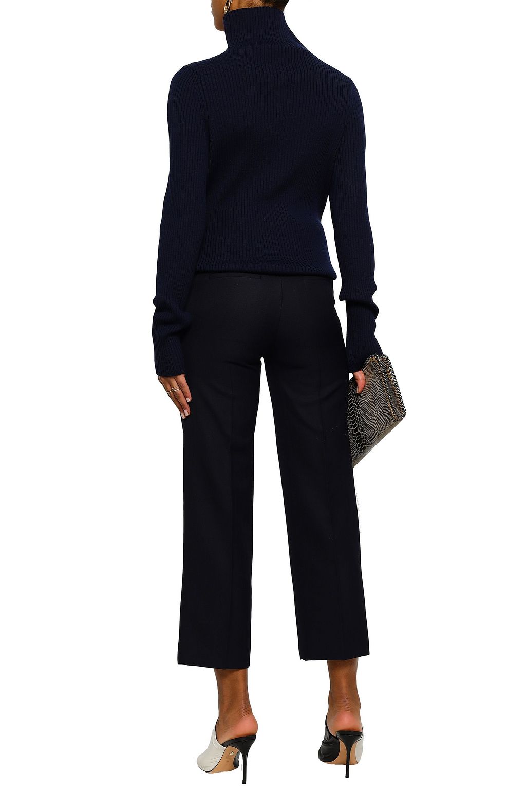VICTORIA BECKHAM Cropped canvas straight-leg pants