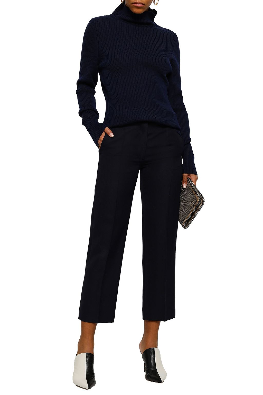 VICTORIA BECKHAM Cropped canvas straight-leg pants