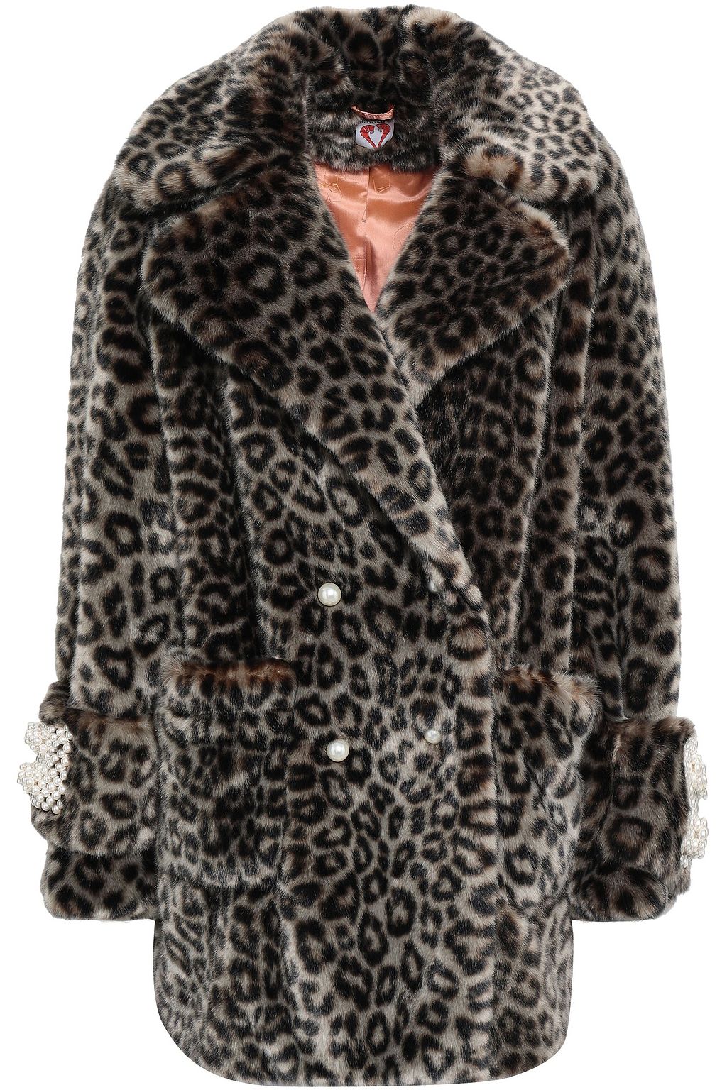 kate spade new york Leopard Print Faux Fur Collar Coat kate spade new york Leopard Print Faux Fur Collar Coat