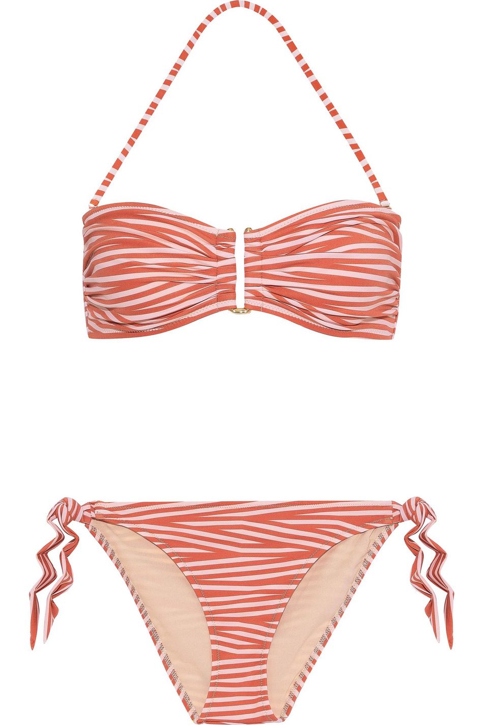striped bandeau bikini
