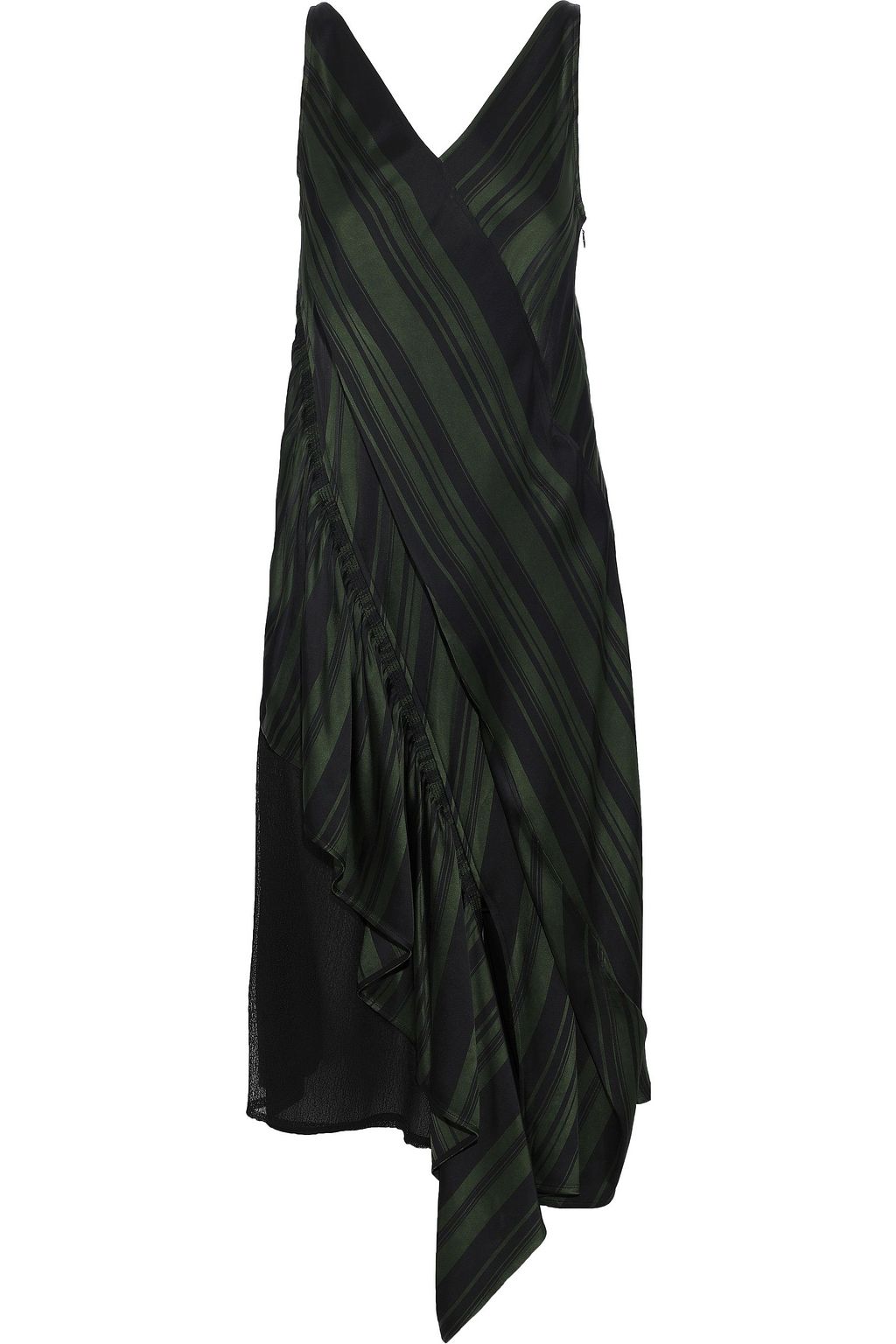 striped satin midi dress