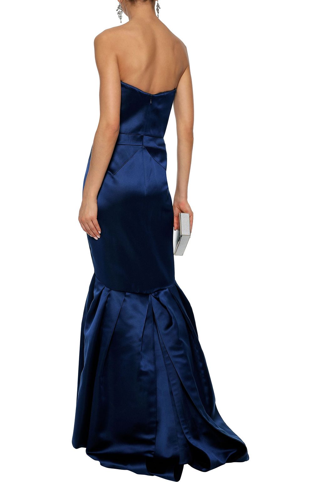 ZAC POSEN Strapless fluted duchesse-satin gown