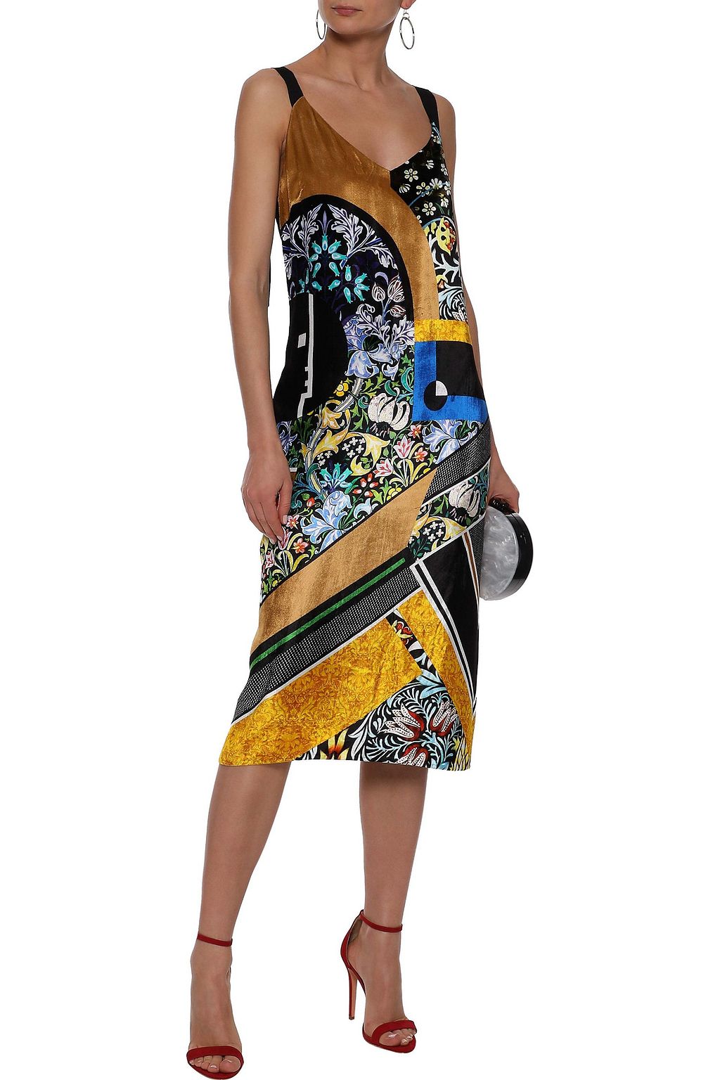 MARY KATRANTZOU Oskar printed velvet midi dress