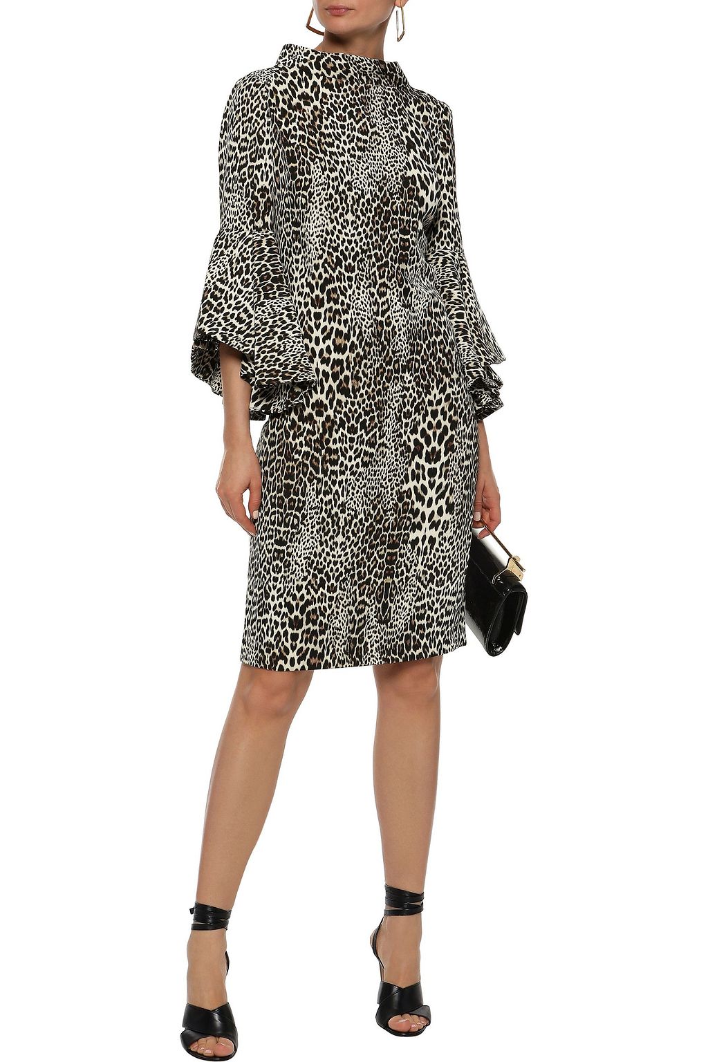 badgley mischka leopard dress