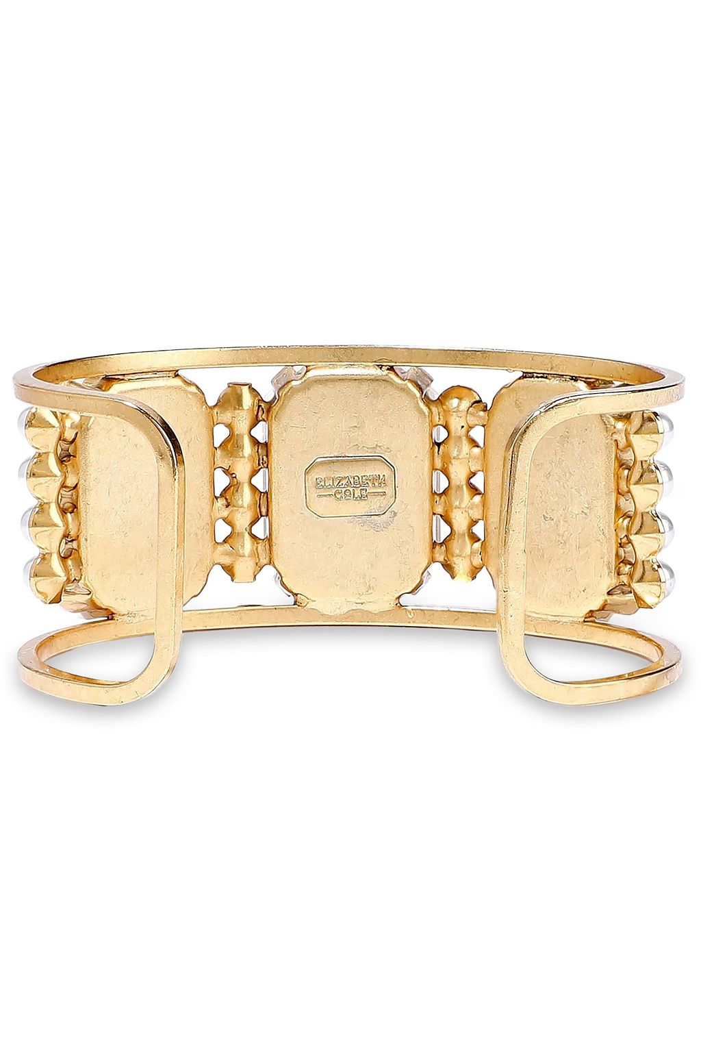 ELIZABETH COLE 24-karat gold-plated, stone and faux pearl cuff