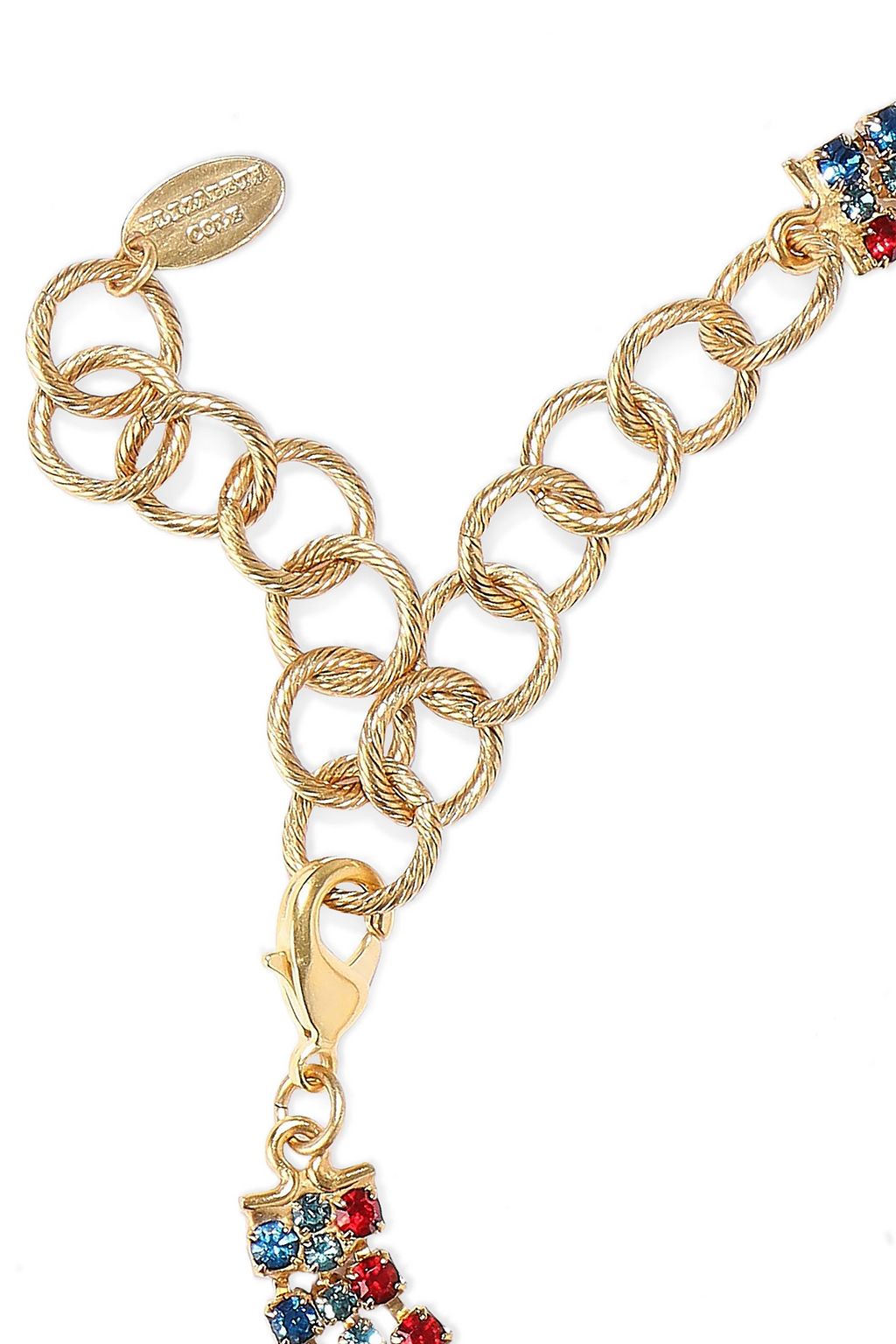ELIZABETH COLE 24-karat gold-plated crystal choker
