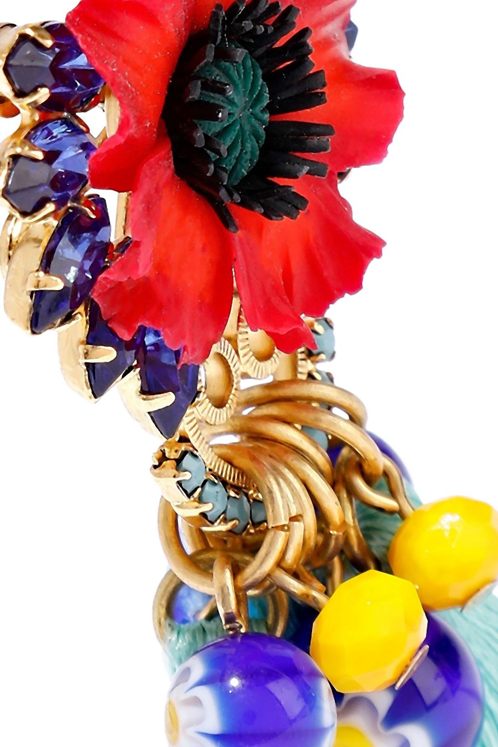 ELIZABETH COLE 24-karat gold-plated, stone and crystal earrings