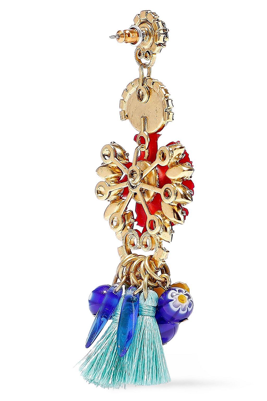 ELIZABETH COLE 24-karat gold-plated, stone and crystal earrings