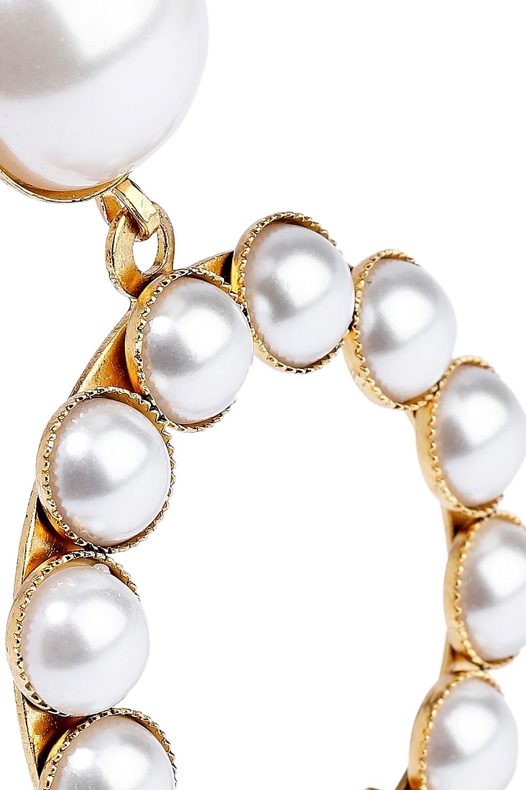 ELIZABETH COLE 24-karat gold-plated faux pearl earrings