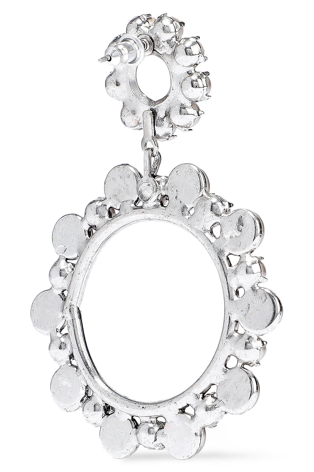 ELIZABETH COLE Silver-tone faux pearl hoop earrings