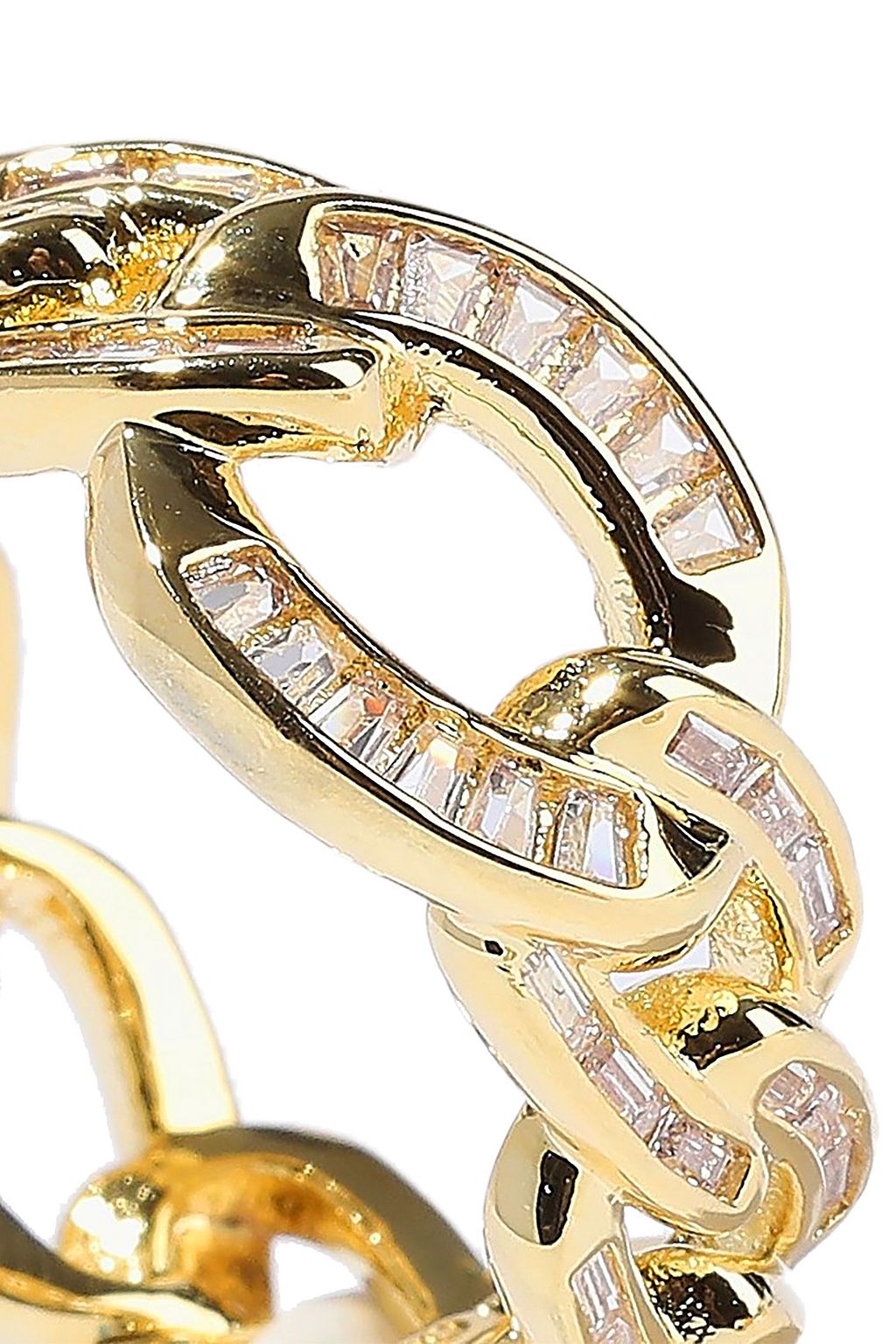 NOIR JEWELRY Set of three gold-plated crystal rings