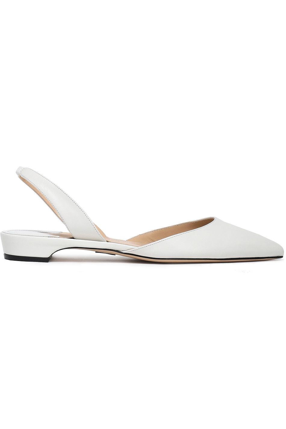 white flat slingback sandals