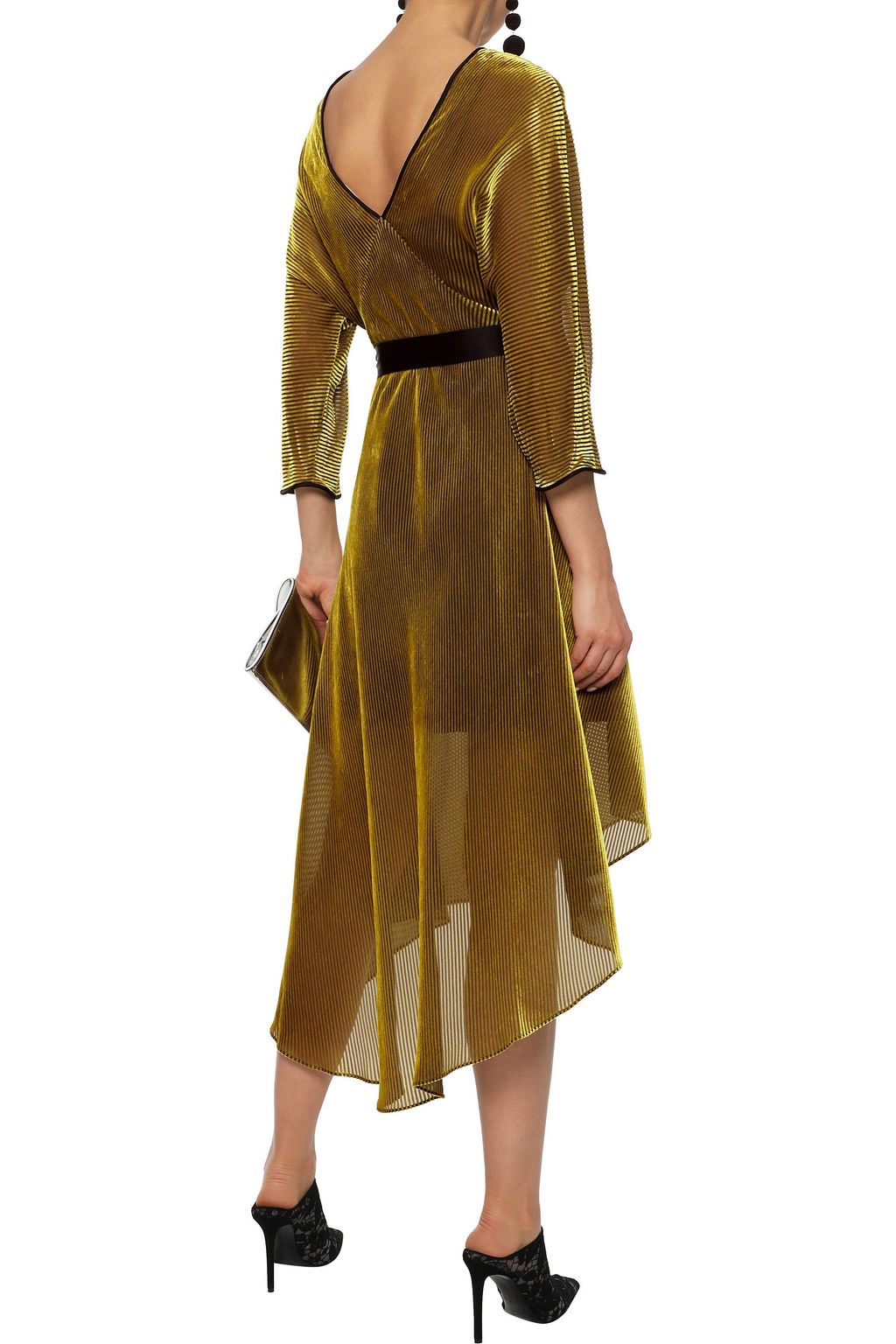 DIANE VON FURSTENBERG Eloise wrap-effect satin-trimmed devoré-mesh dress