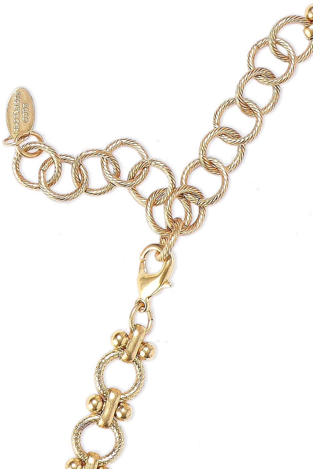 ELIZABETH COLE 24-karat gold-plated crystal and faux pearl choker