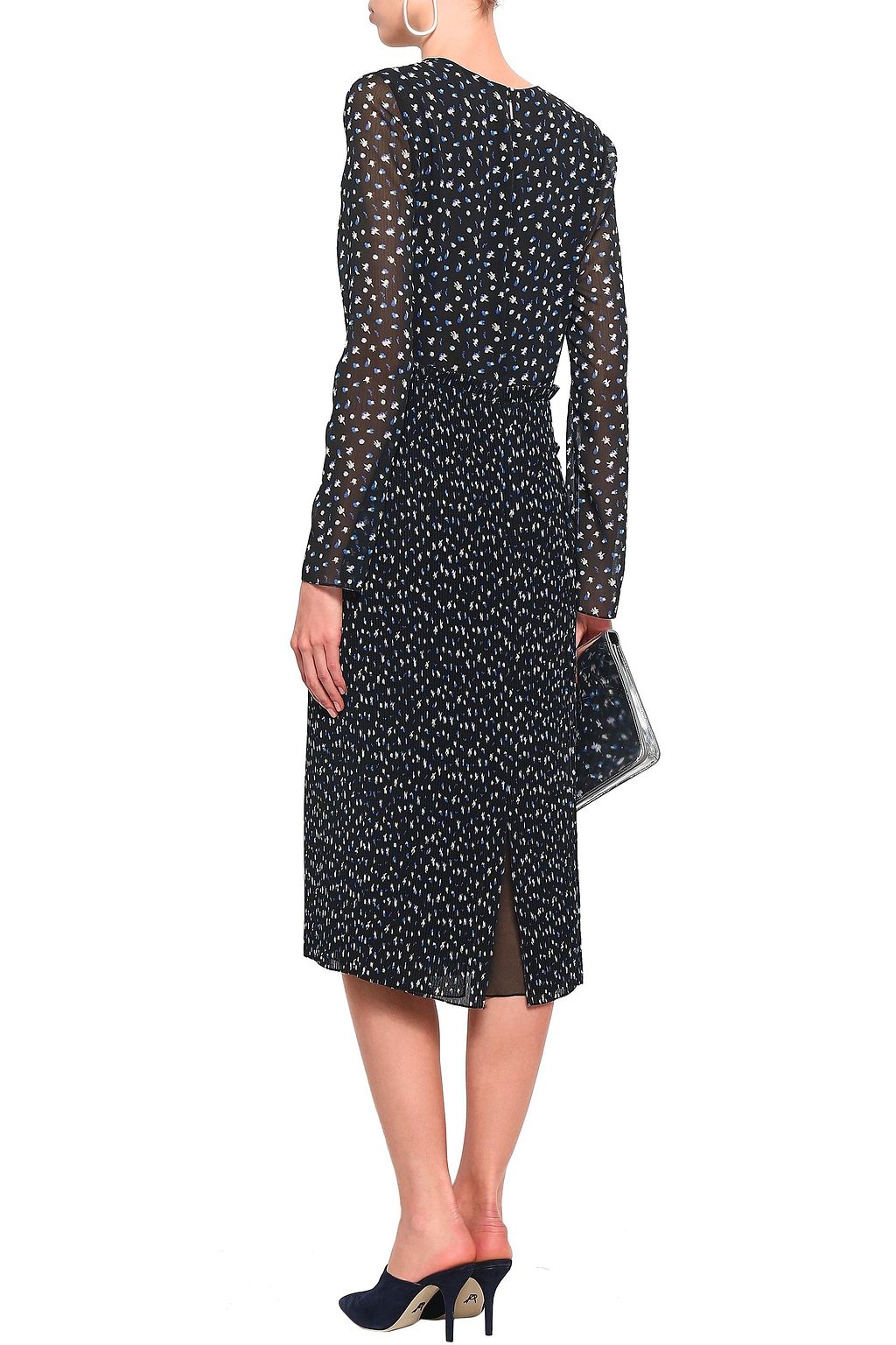 JASON WU Pleated printed georgette midi dress
