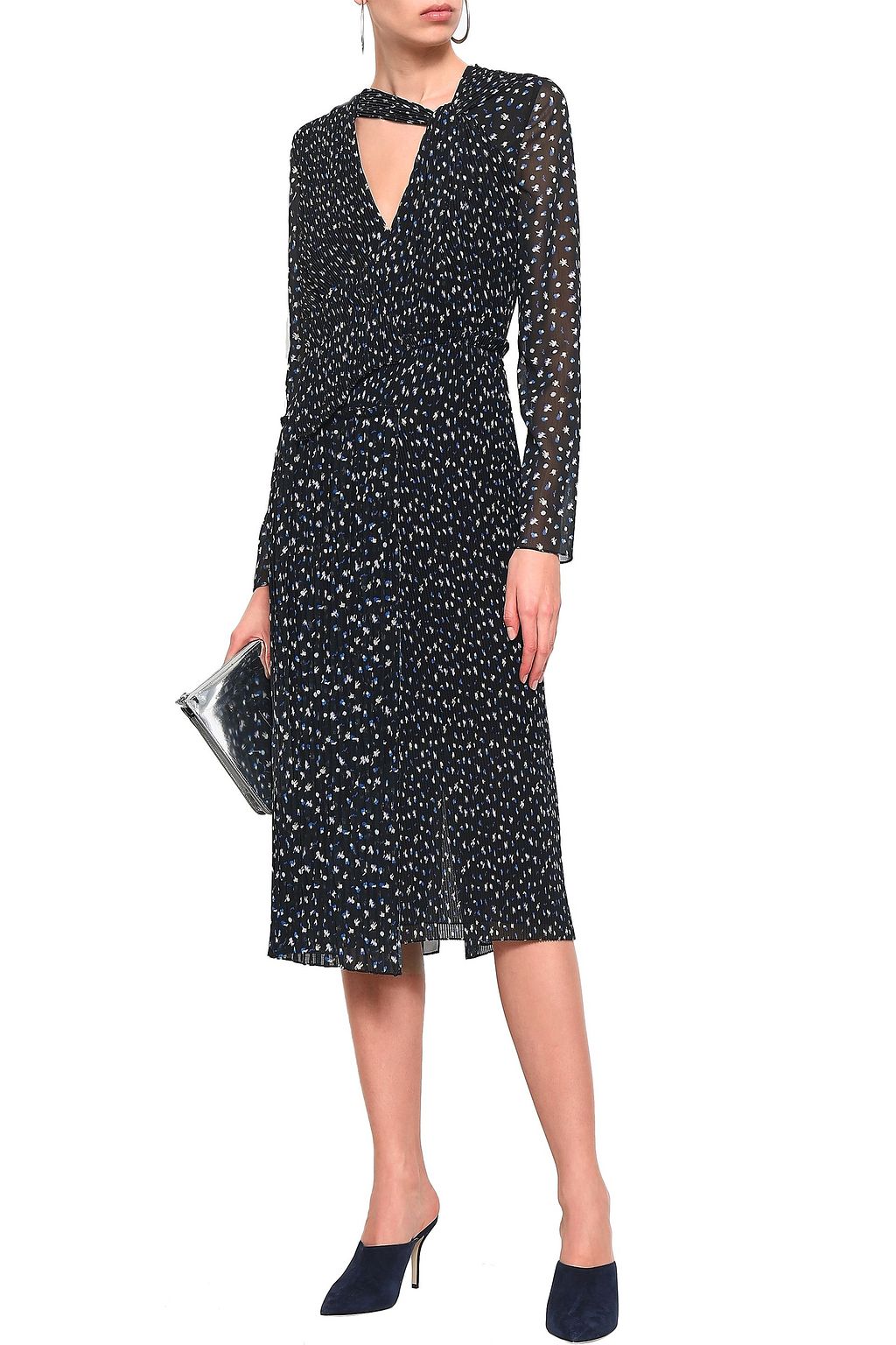 JASON WU Pleated printed georgette midi dress
