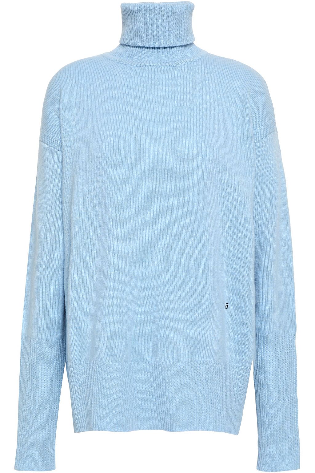 light blue turtleneck sweater