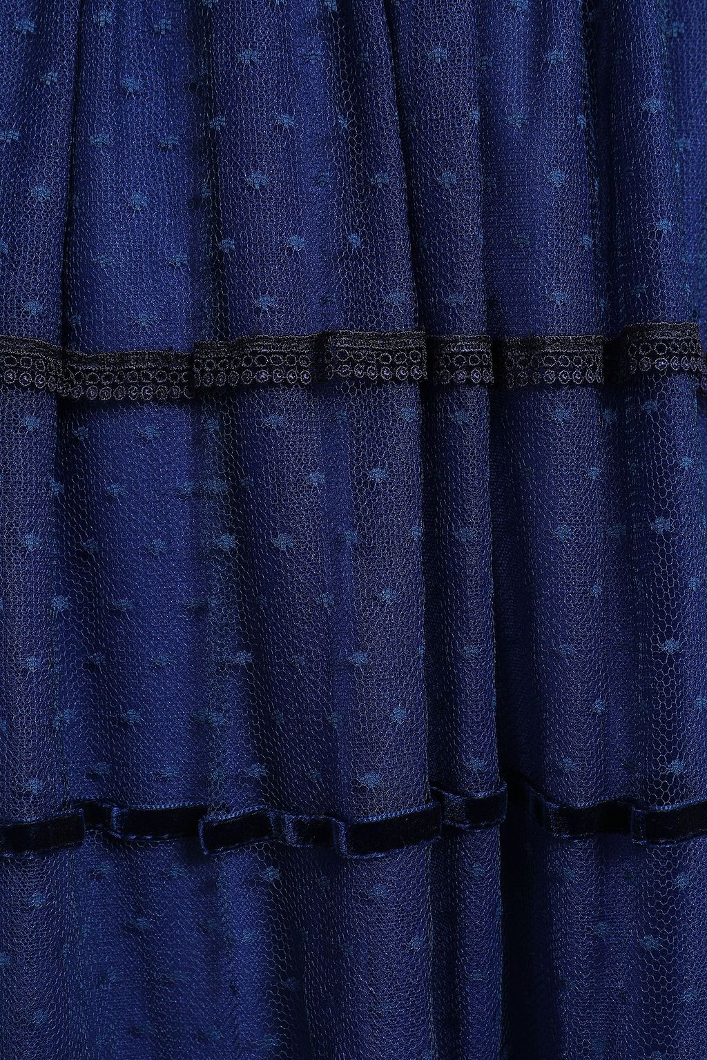 COSTARELLOS Point d'esprit and lace midi dress