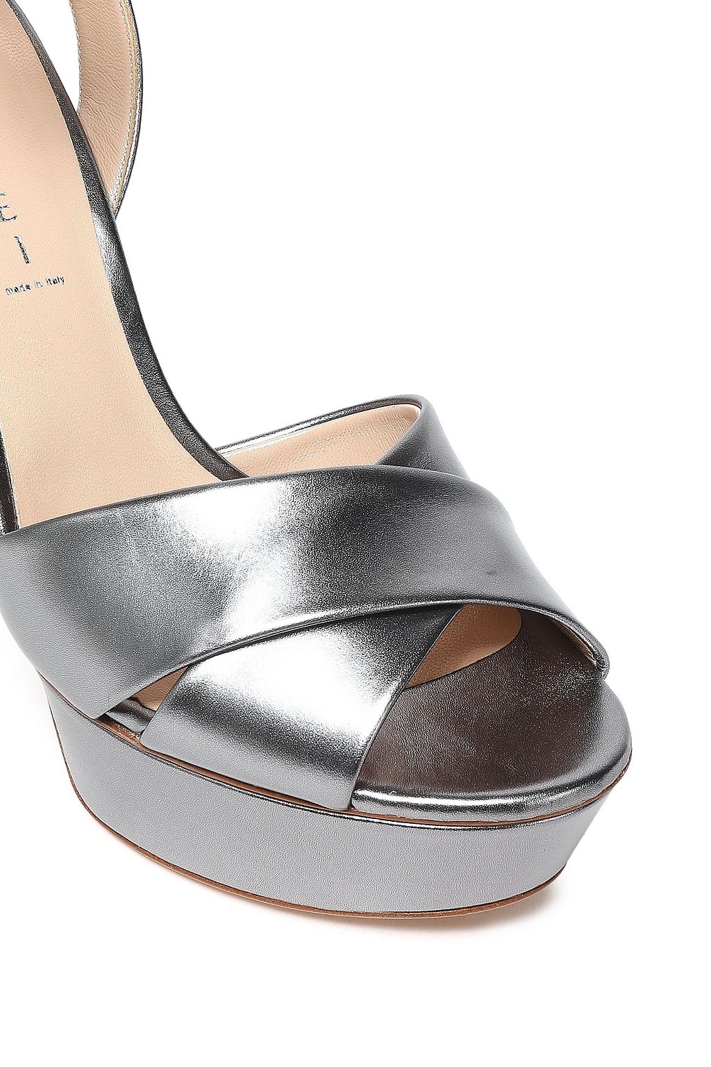 CASADEI Metallic leather platform sandals