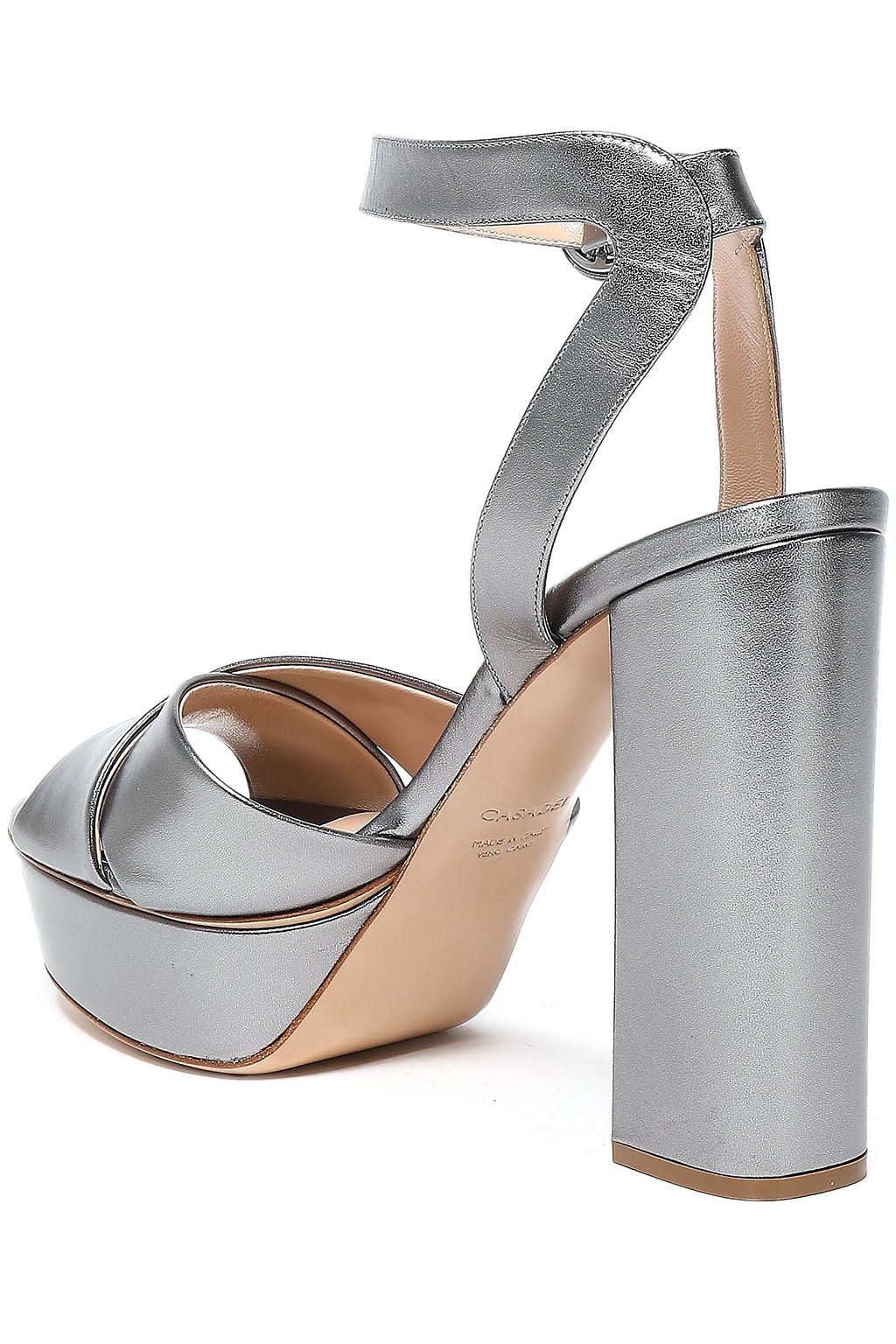 CASADEI Metallic leather platform sandals