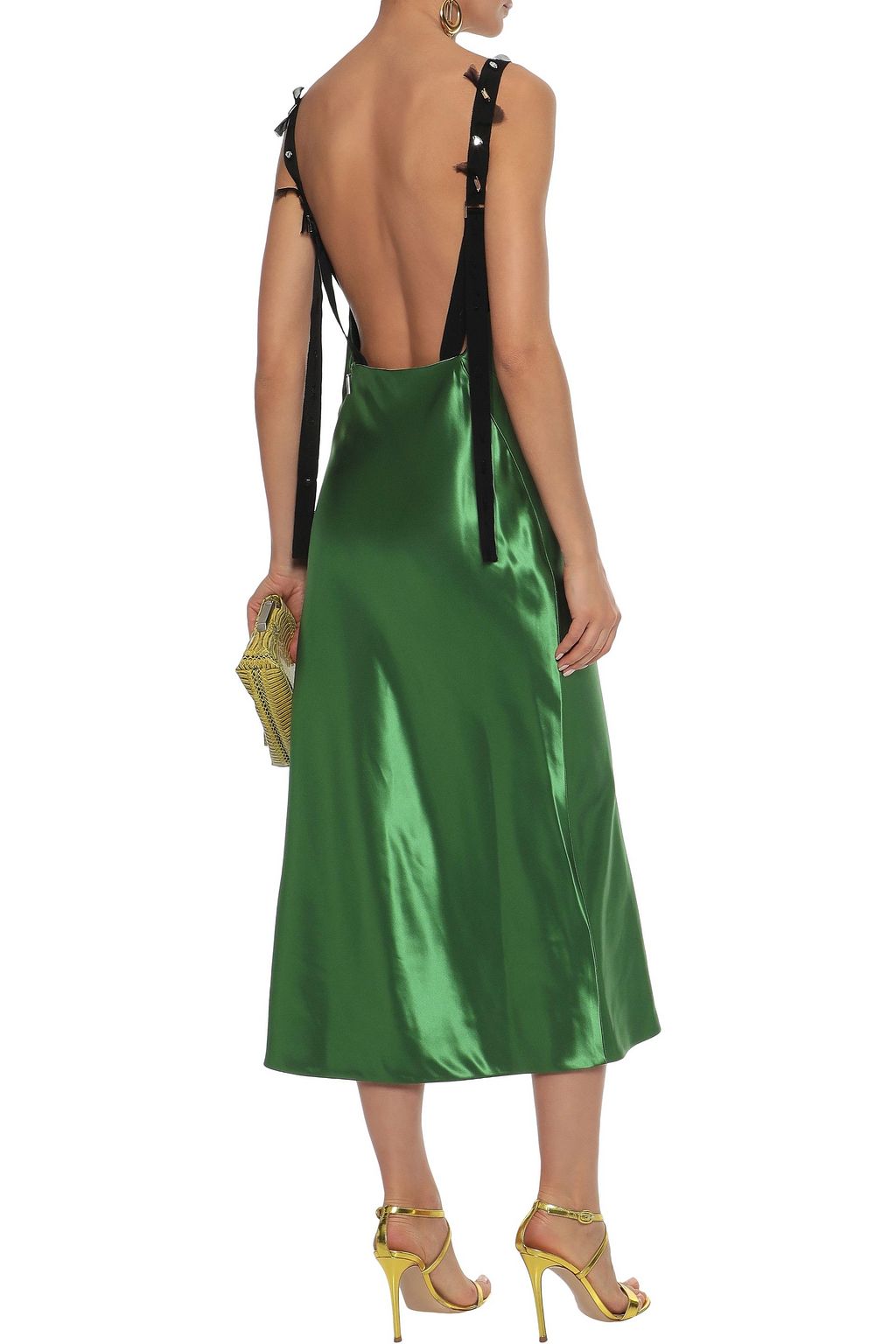 JASON WU 装飾付き サテン ミディスリップドレス