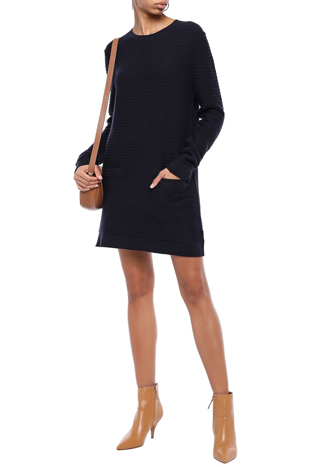 CHINTI & PARKER Ribbed wool and cashmere-blend mini dress