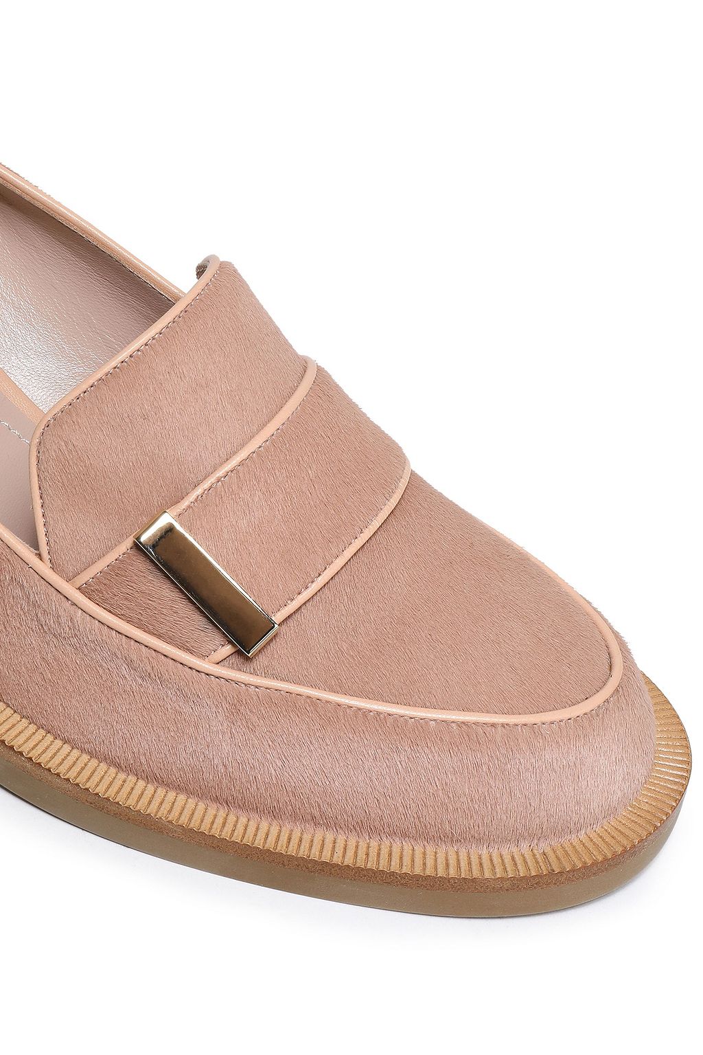 NICHOLAS KIRKWOOD Faux pearl-embellished calf hair loafers