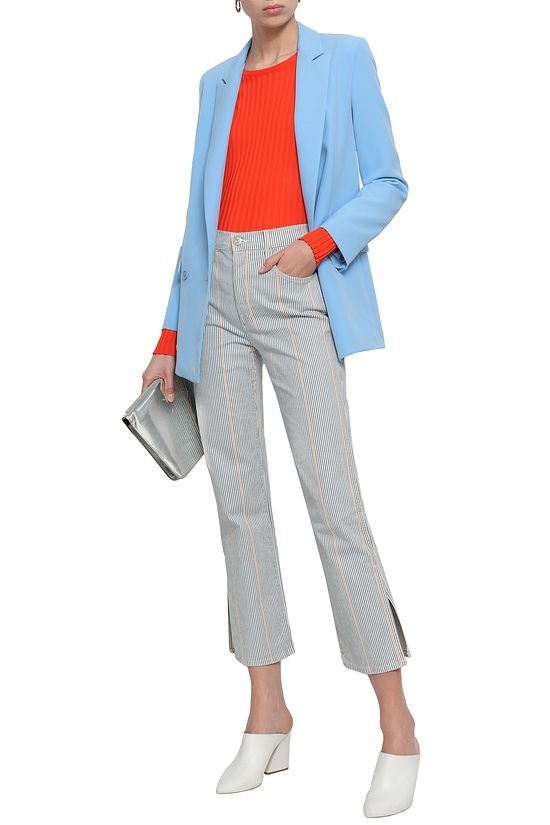 striped bootcut pants