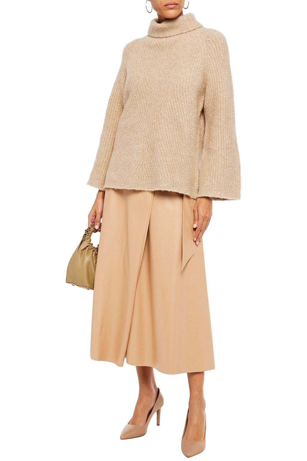 THEORY Bouclé-knit merino wool-blend turtleneck sweater