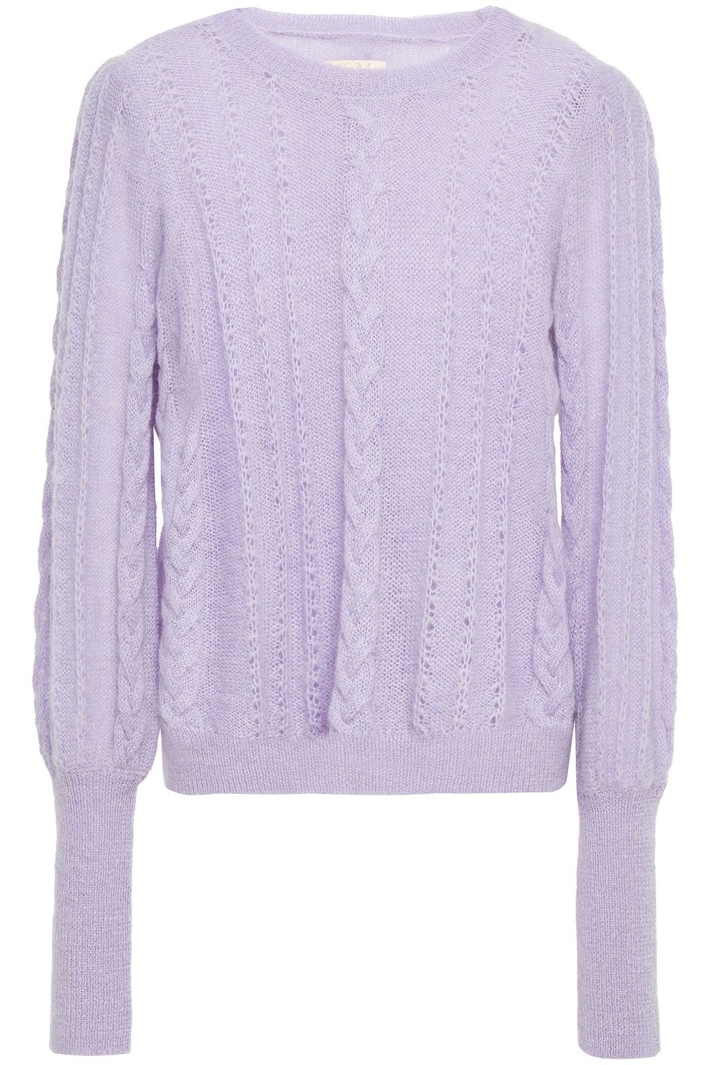 lavender cable knit sweater