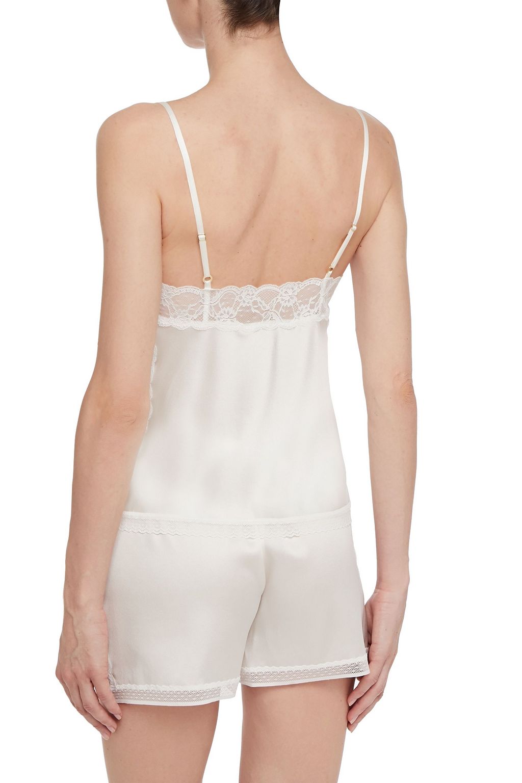 STELLA MCCARTNEY Cressie Charming lace-trimmed stretch-silk satin pajama shorts