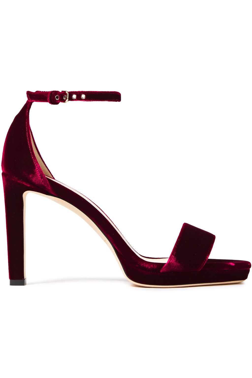 red velvet platform sandals