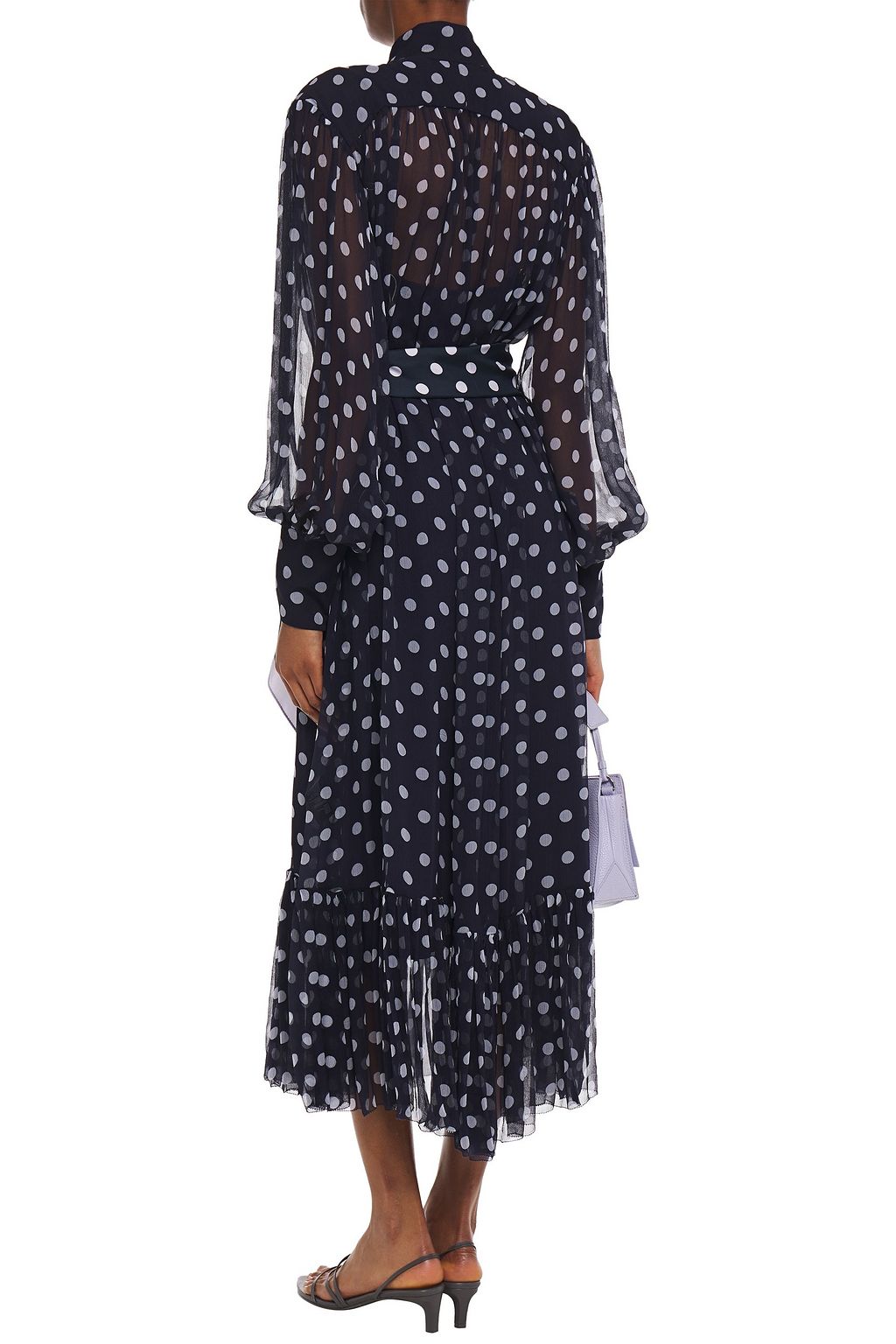 ZIMMERMANN Gathered polka-dot silk-georgette midi dress