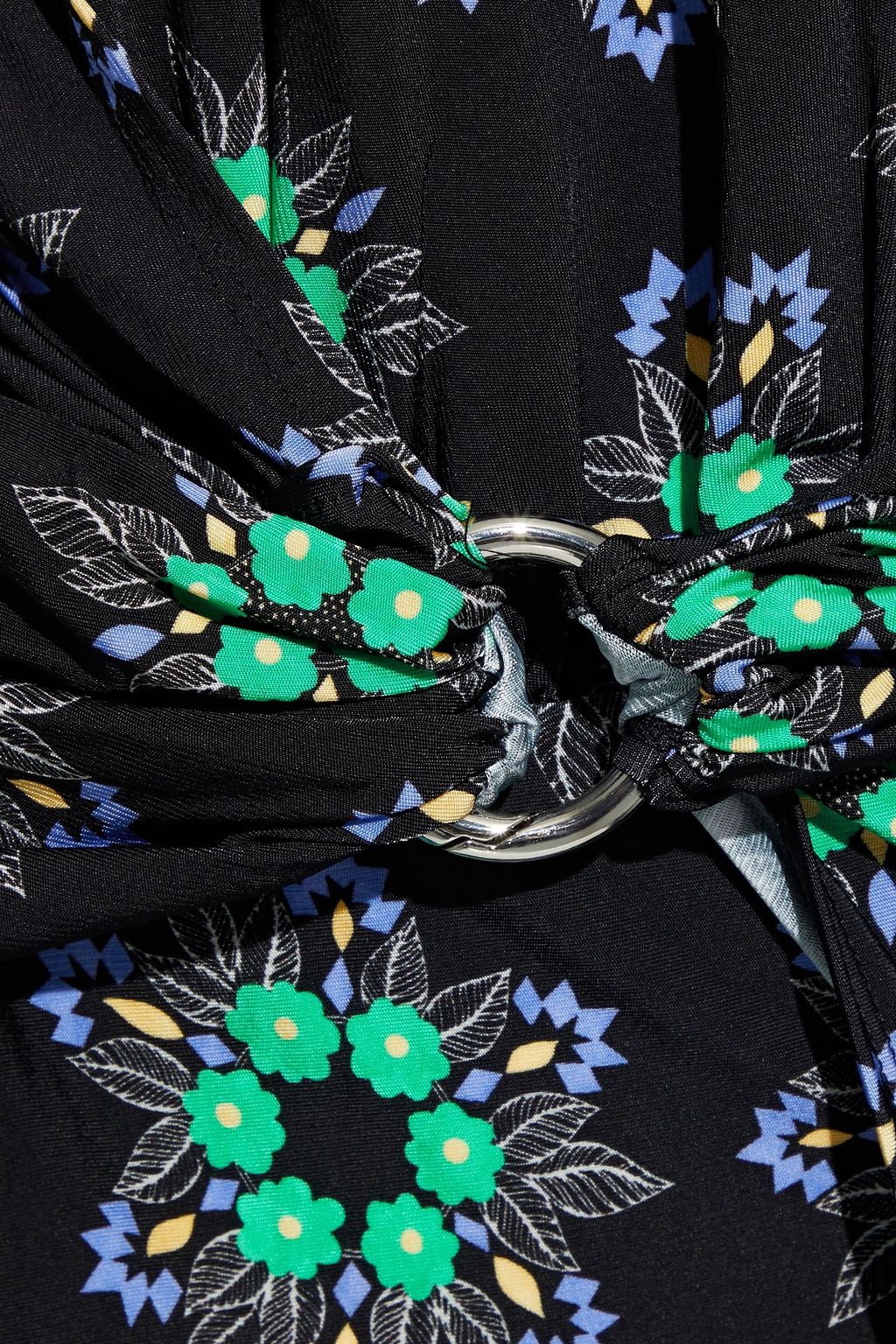 RABANNE Ring-embellished floral-print stretch-jersey midi dress