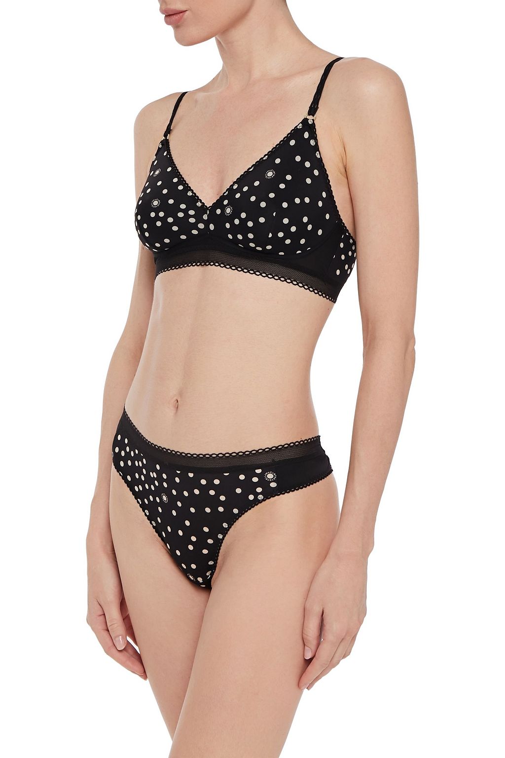 STELLA MCCARTNEY Melanie Winking polka-dot stretch-jersey soft-cup triangle bra