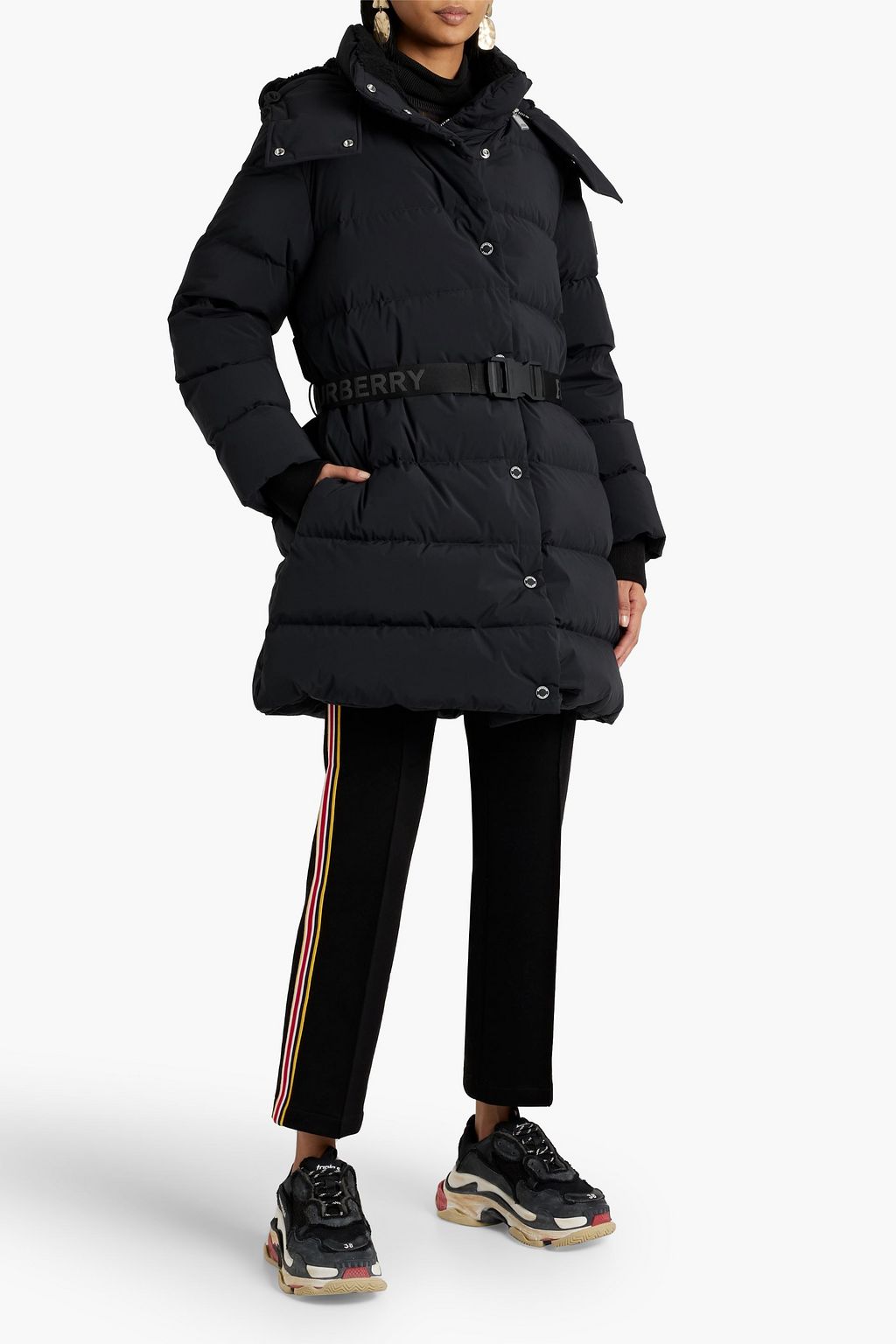 BURBERRY Quilted shell hooded coat