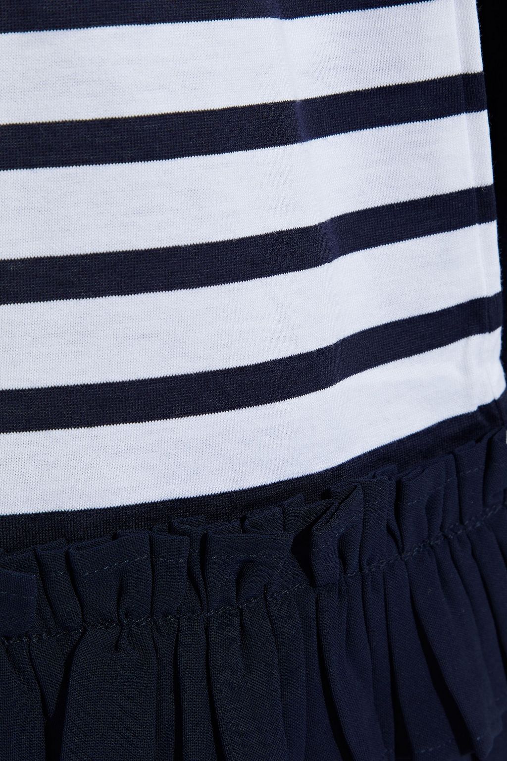MAILLE CLU Asymmetric paneled striped cotton-jersey dress