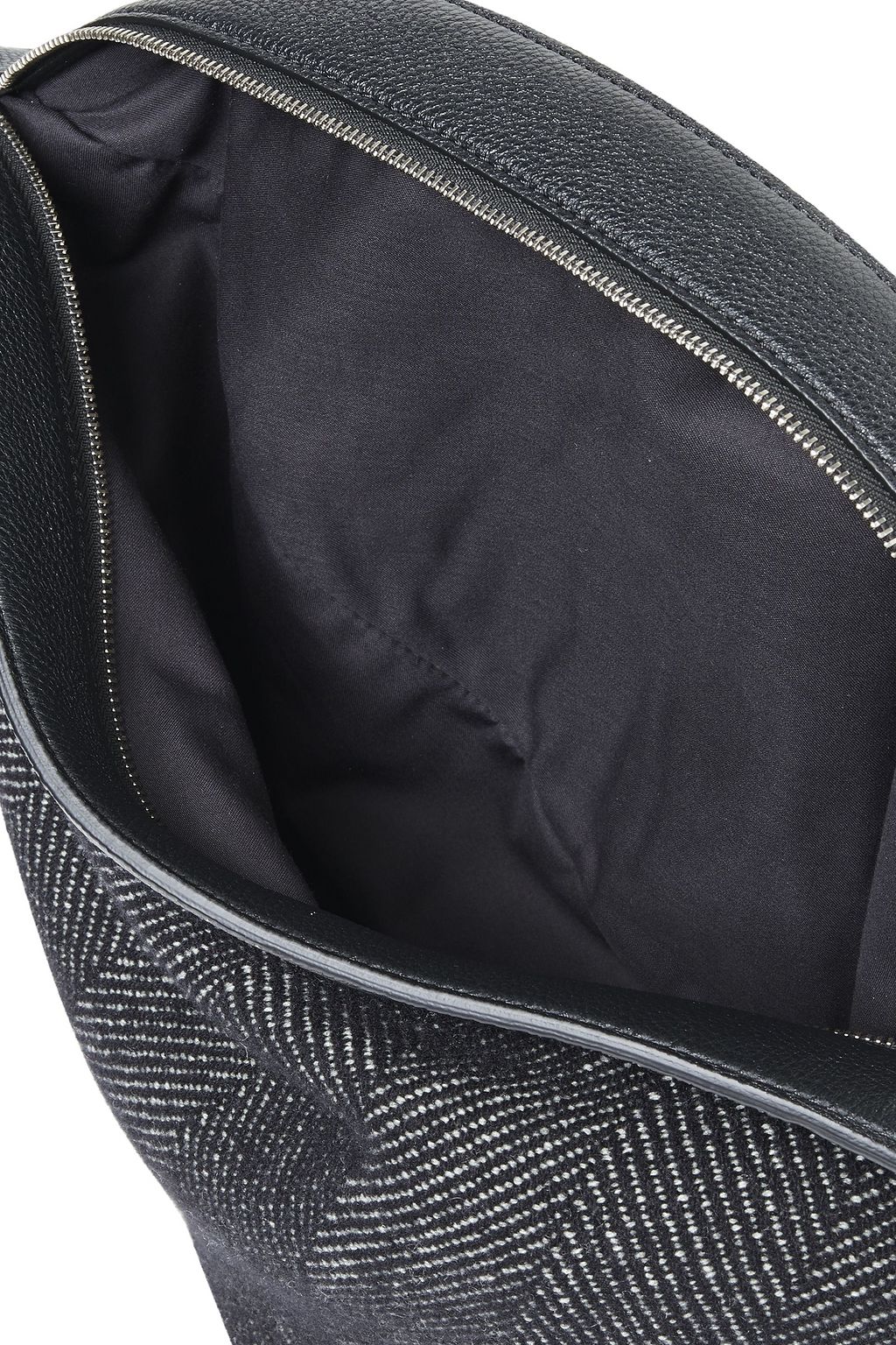 THE ROW Leather-trimmed tweed shoulder bag
