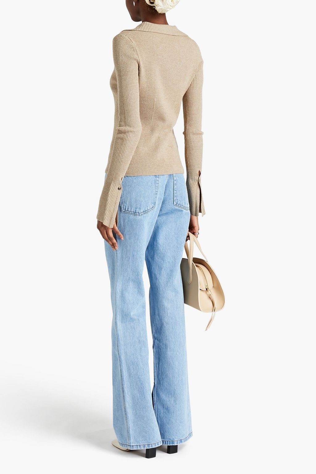 NANUSHKA Ribbed mélange wool-blend shirt