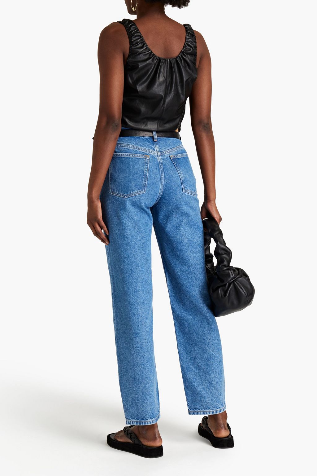 NANUSHKA Gathered vegan leather tank