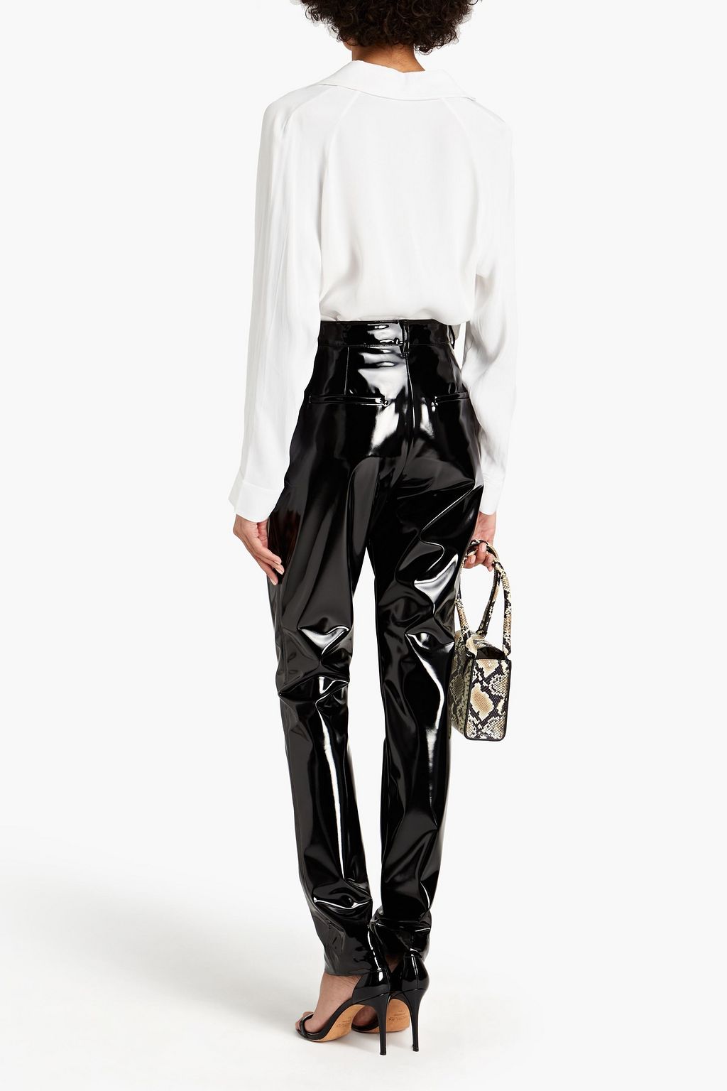 VICTORIA BECKHAM Hose mit schmalem Bein aus Lacklederimitat