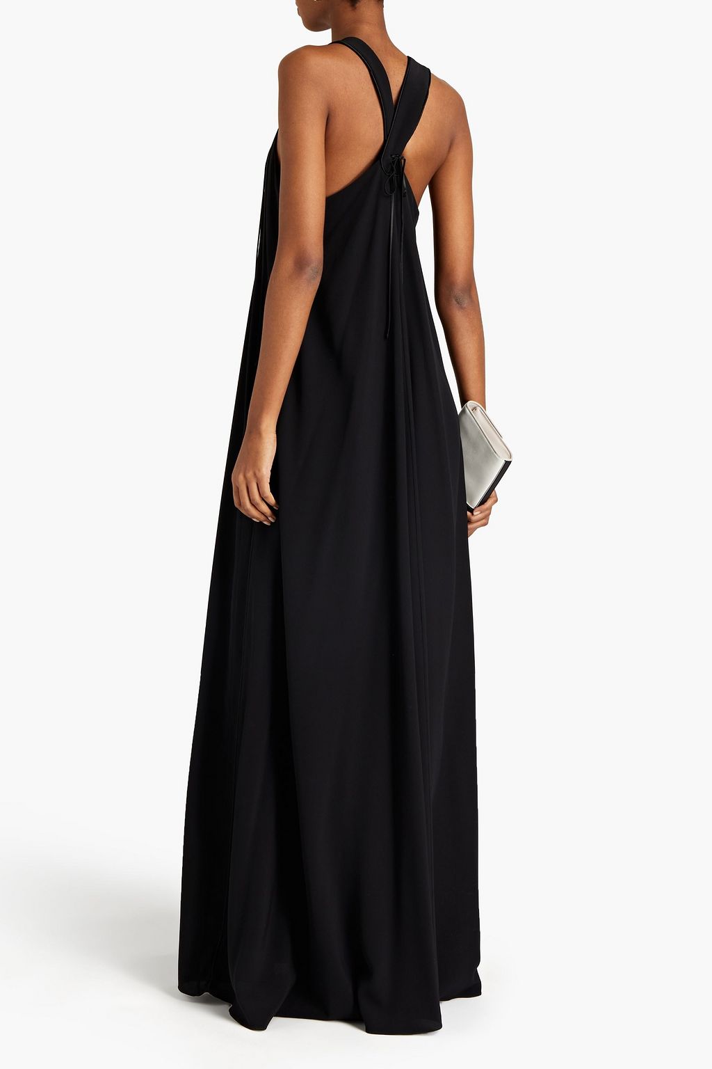 VICTORIA BECKHAM Satin-trimmed silk crepe de chine maxi dress