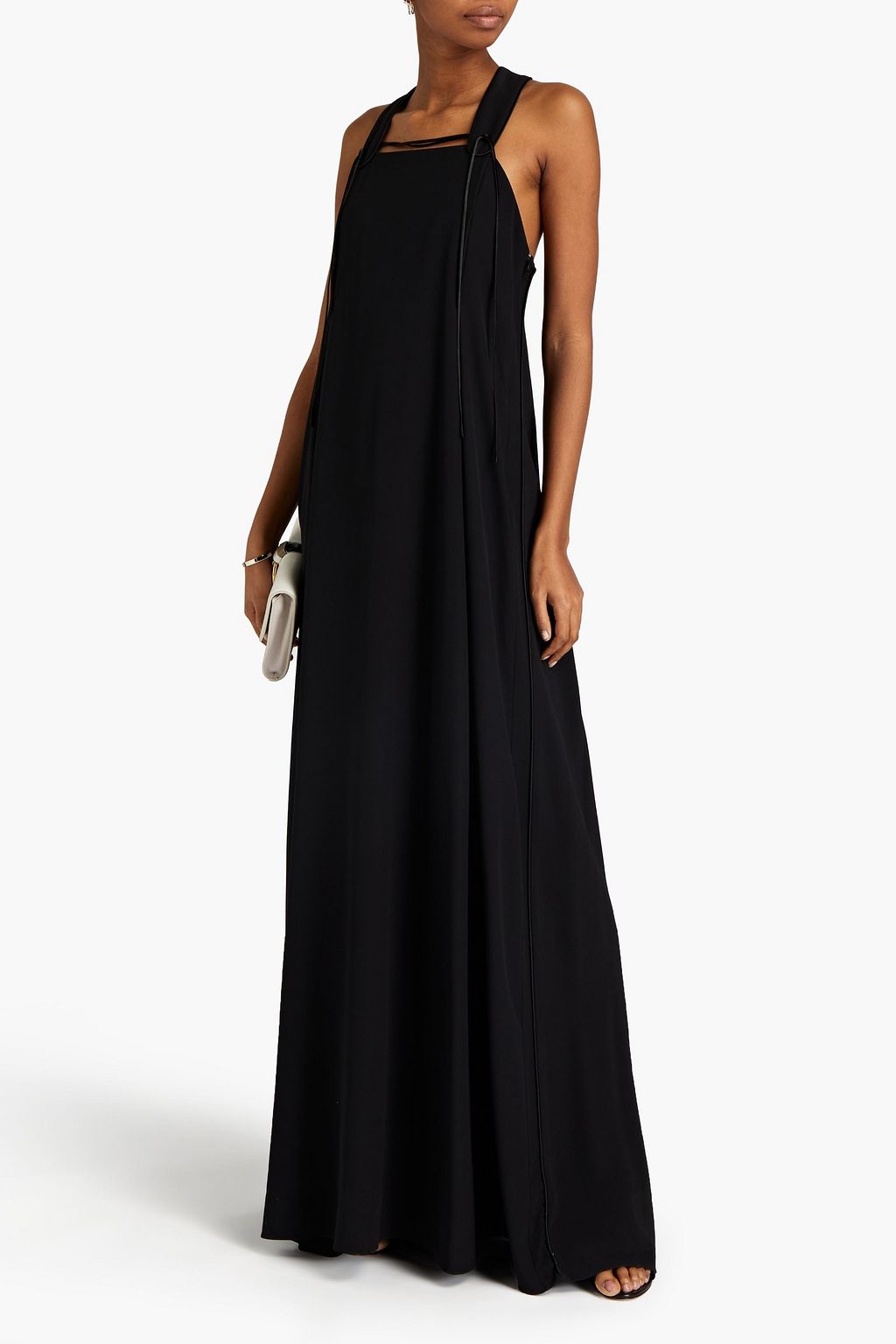VICTORIA BECKHAM Satin-trimmed silk crepe de chine maxi dress