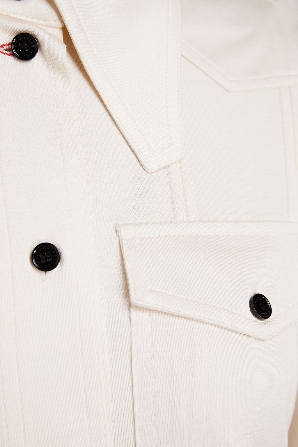 VICTORIA BECKHAM Pintucked silk-jersey shirt