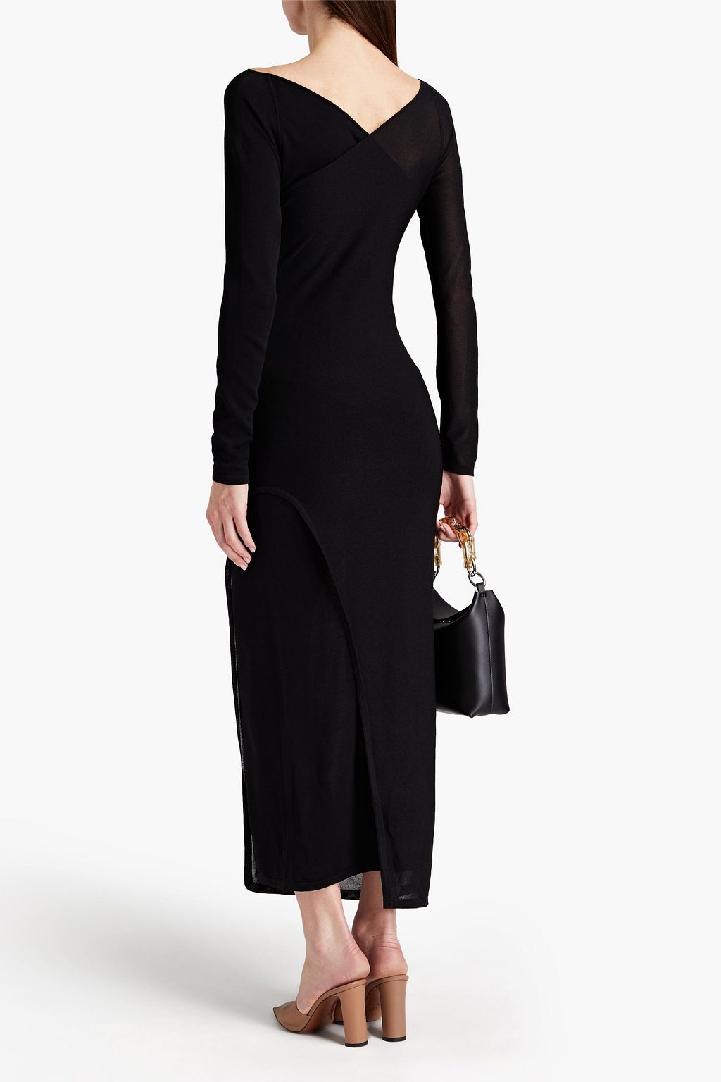 DION LEE Wrap-effect knitted midi dress